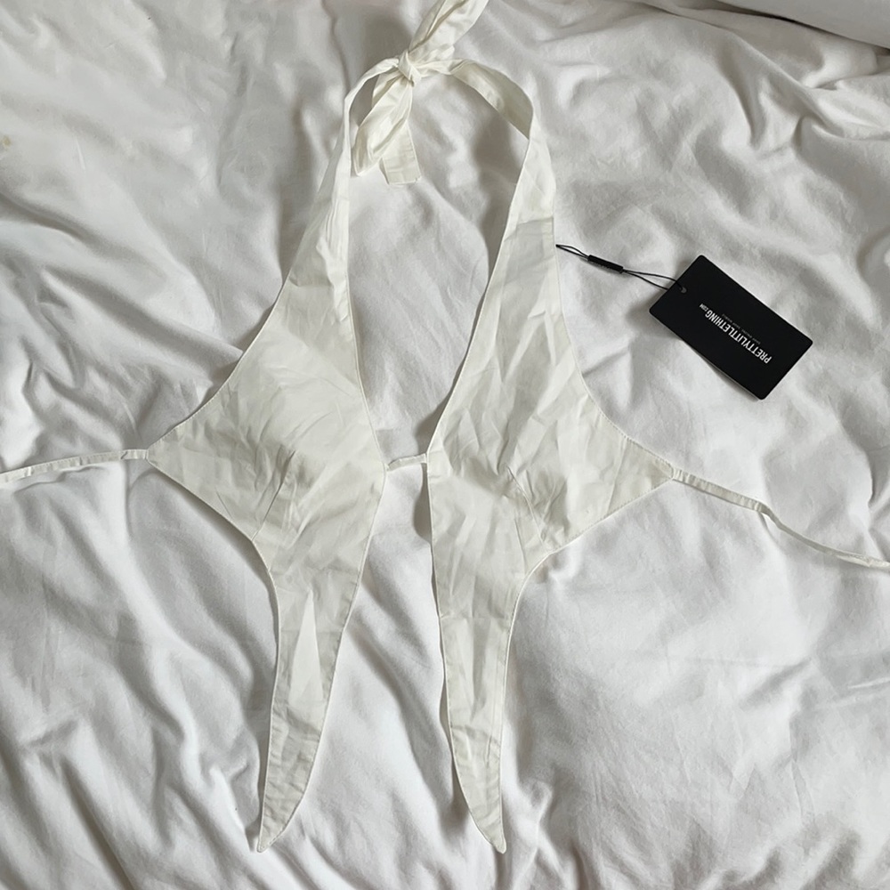 PLT White tie crop top